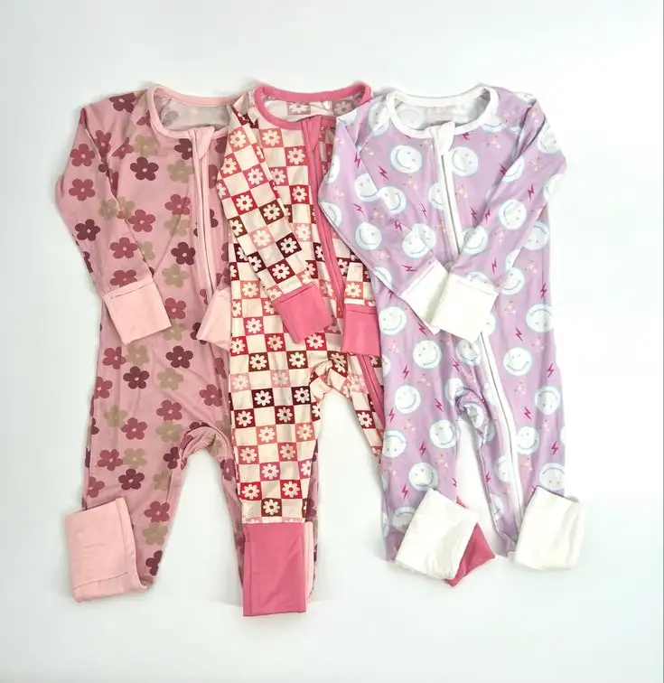 OEM Leading Custom Print Bamboo Baby Pajamas Romper Direct China