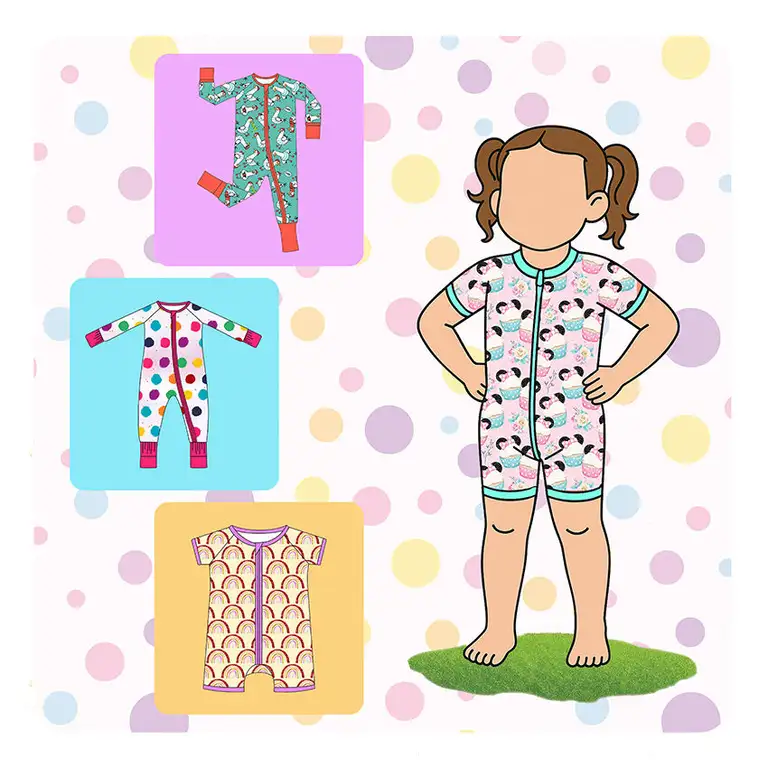 Western Duck Printed Kid Infant Bamboo Two Way Zippy Girl Autumn Sleepwear Romper Leading Direct Factory