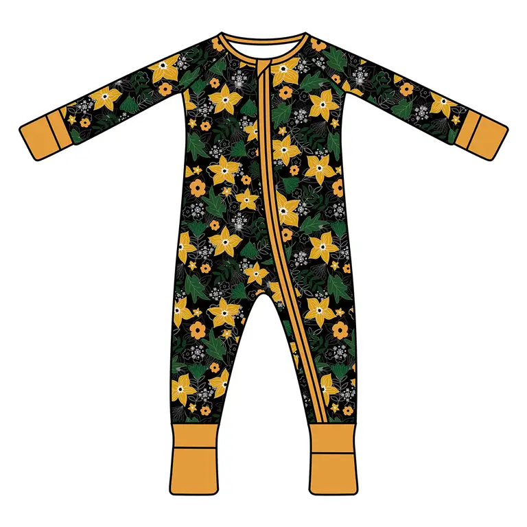 Private Label Western Ready To Ship Bamboo Viscose Baby Pajamas Soft Random Size And Print Baby Zipper Wholesale Mystery Box Supplier
