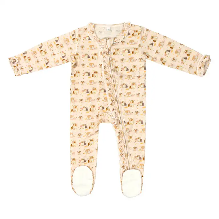 Private Label 0-24M Bamboo Baby Romper Zipper Supplier