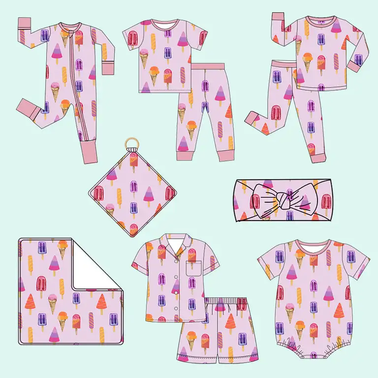 Factory Leading Manufacturer Custom Logo Toddler Girls Bamboo Clothes Children Girls Pineapple Pajamas Set Sleeper Summer Top Source